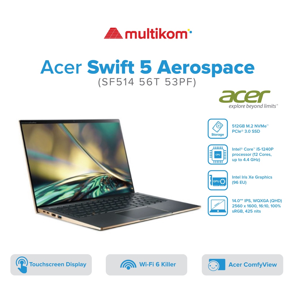 ACER SWIFT 5 SF514 56T 752Y i7 1260P 16GB 1TBSSD TOUCH Win 11 OHS