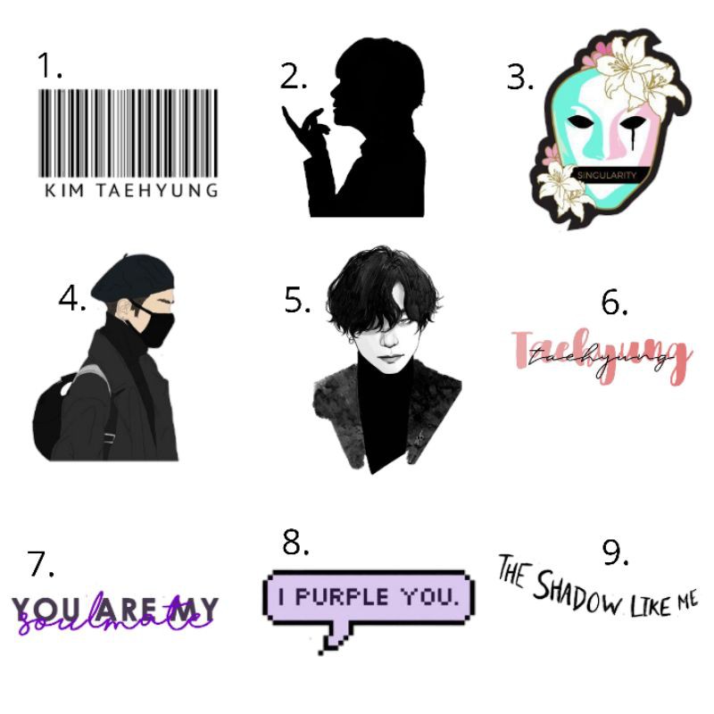 ST39 - STICKY TATTOO TEMPORARY CUSTOM TATO TEMPORER KIM TAEHYUNG V BTS KPOP