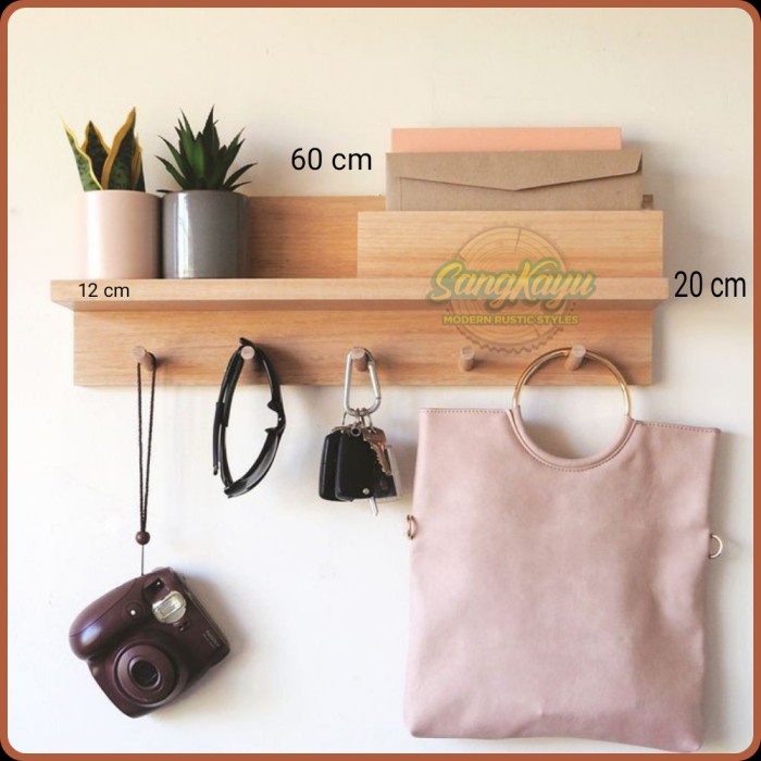 Rak dinding minimalis modern rak dinding kayu rak serbaguna shelves 2 - KAYU MAHONI