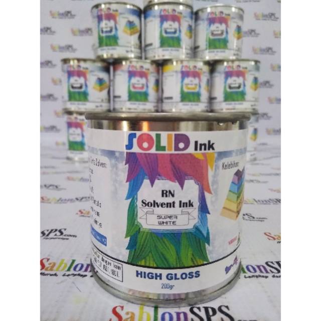 Tinta Sablon PVC Solvent Based 200 gr Super White Kertas/ Vinyl/ Akrilik/ Kulit Sintetis