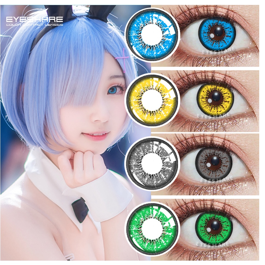 [✅COD] Softlens / Kontak Lensa berwarna anime kosplay game halloween Costumes series softlens mata korea normal minus (0.00) bella red purple/CRAZY color free lenscase