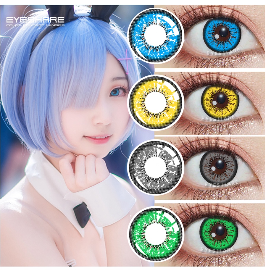 [✅COD] Softlens / Kontak Lensa berwarna anime kosplay game halloween Costumes series softlens mata korea normal minus (0.00) bella red purple/CRAZY color free lenscase