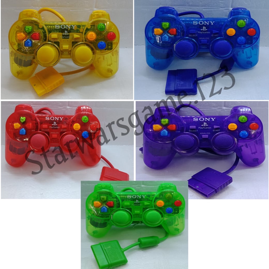 STIK PS2 TRANSPARAN LAMPU TOMBOL XBOX WARNA-WARNI