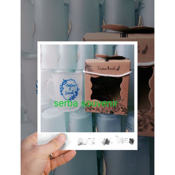souvenir gelas gagang doff, SOUVENIR GELAS NGOPI DOFF KEMAS BOX
