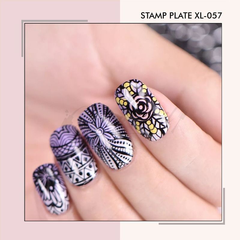 stamp plate XL-057 stamping nail art stamp cetakan nail art