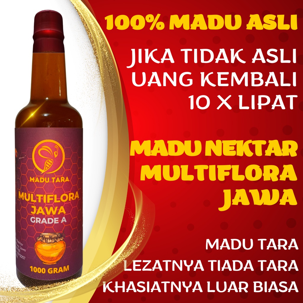 MADU NEKTAR MULTIFLORA JAWA MADU ASLI MENTAH MURNI RAW HONEY MADU TARA