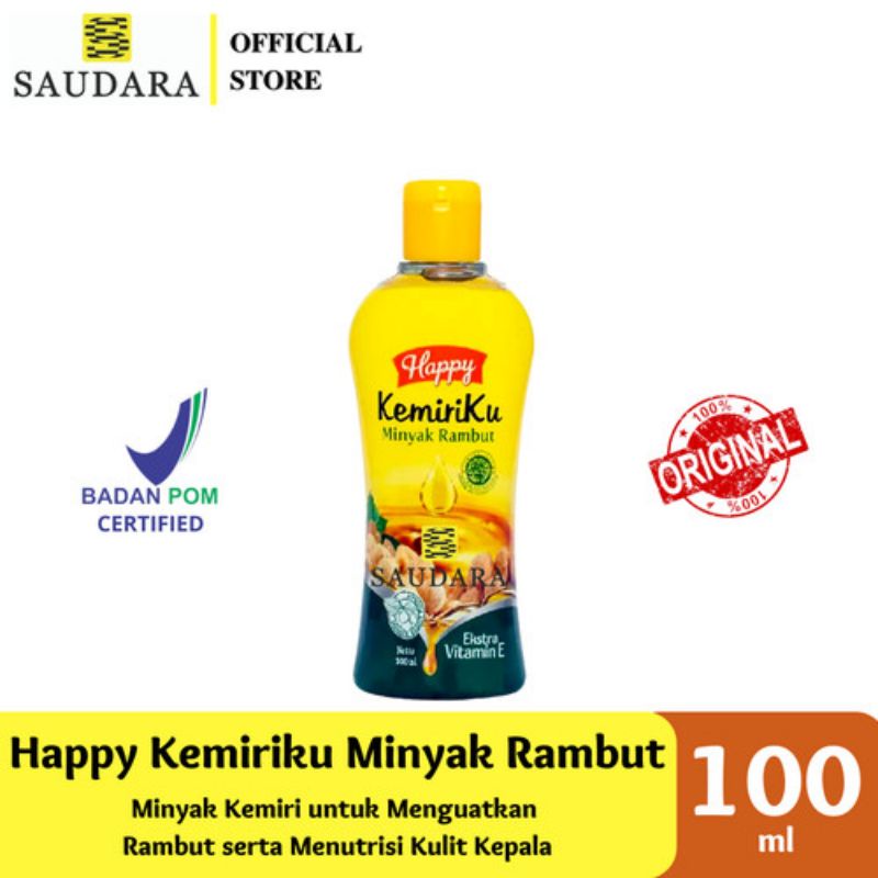 ORIGINAL HAPPY KEMIRIKU MINYAK RAMBUT 100 ML / MINYAK RAMBUT KEMIRIKU