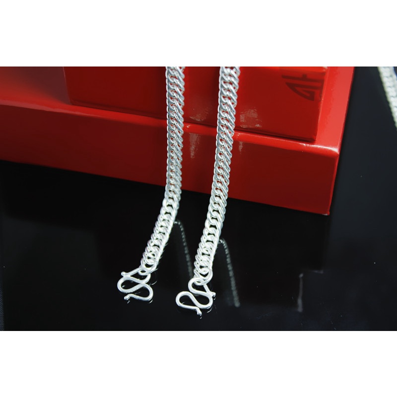 Kalung Rantai Klavikula Bahan Stainless Steel Warna Silver Untuk Pria