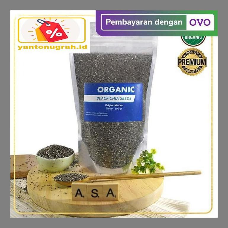 

S50Mkkar Organic Black Chia Seeds Mexico 500 Gram -Organic Chiaseed / Chia Seed Dr05Ytd