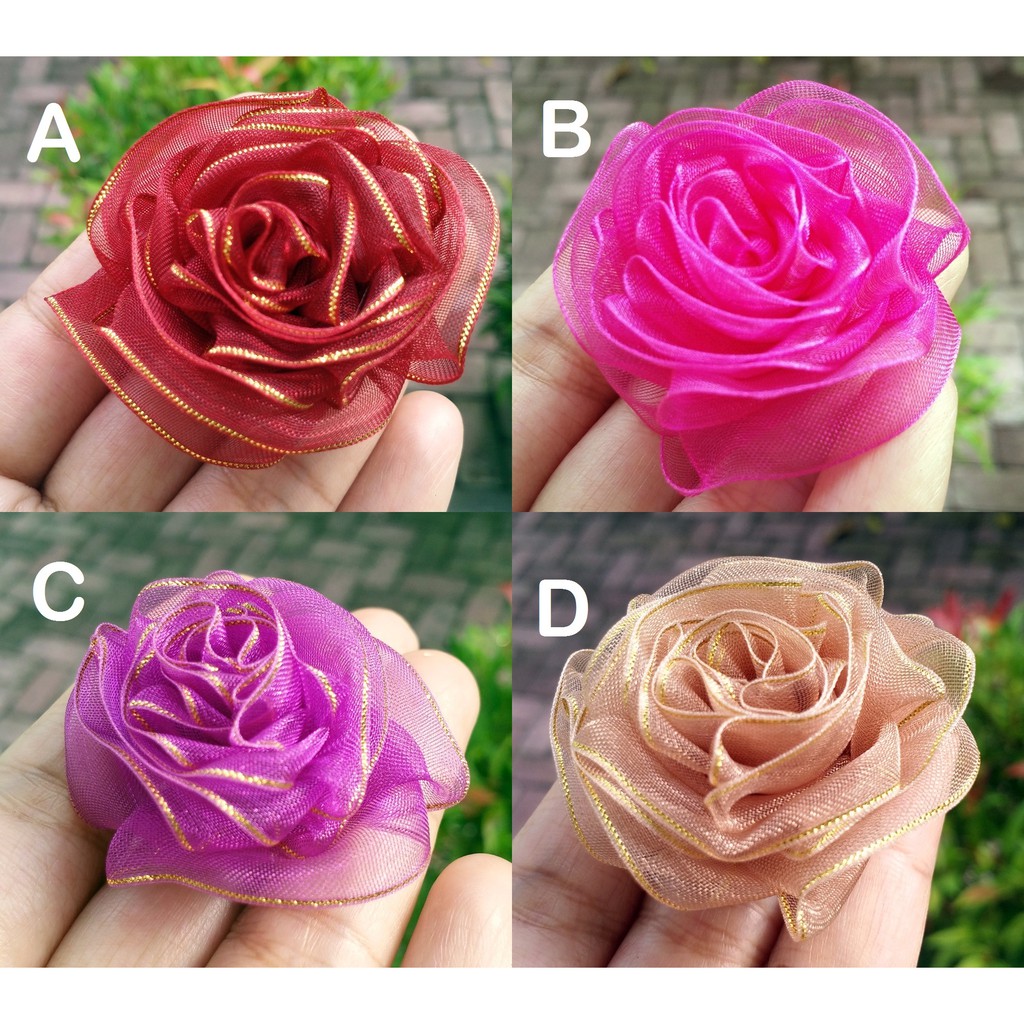 

Aplikasi Mawar ( Rose Flower) Pita Organdi