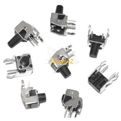 100pcs Micro-Motion Switch Tombol Sentuh Beralih Horizontal dengan Sisi Dukungan 6X6 6X6X English