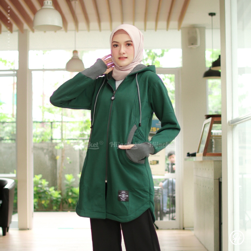 JAKET WANITA MUSLIMAH HIJACKET ELEKTRA ORIGINAL HIJABER SYARI HIJAKET PANJANG Syari-2