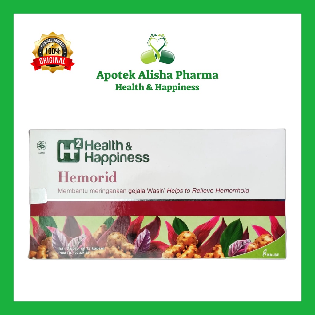 Hemorid Kapsul (Box 36 Kapsul) - H2 Health Happiness Hemorid Kapsul Obat Wasir / Ambeien / Ambeyen / Haemoroid / Varises