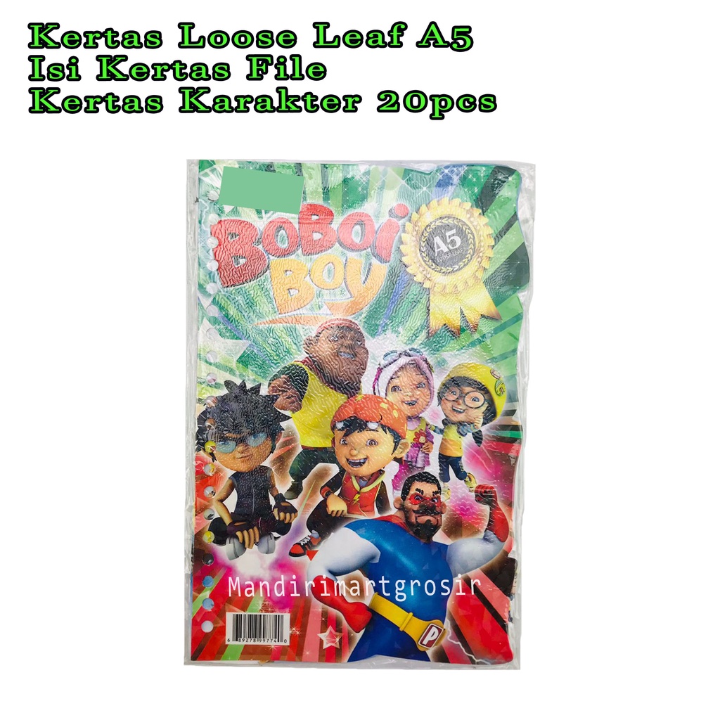Isi Kertas File *Kertas Loose Leaf A5 * Kertas Karakter * 20pcs