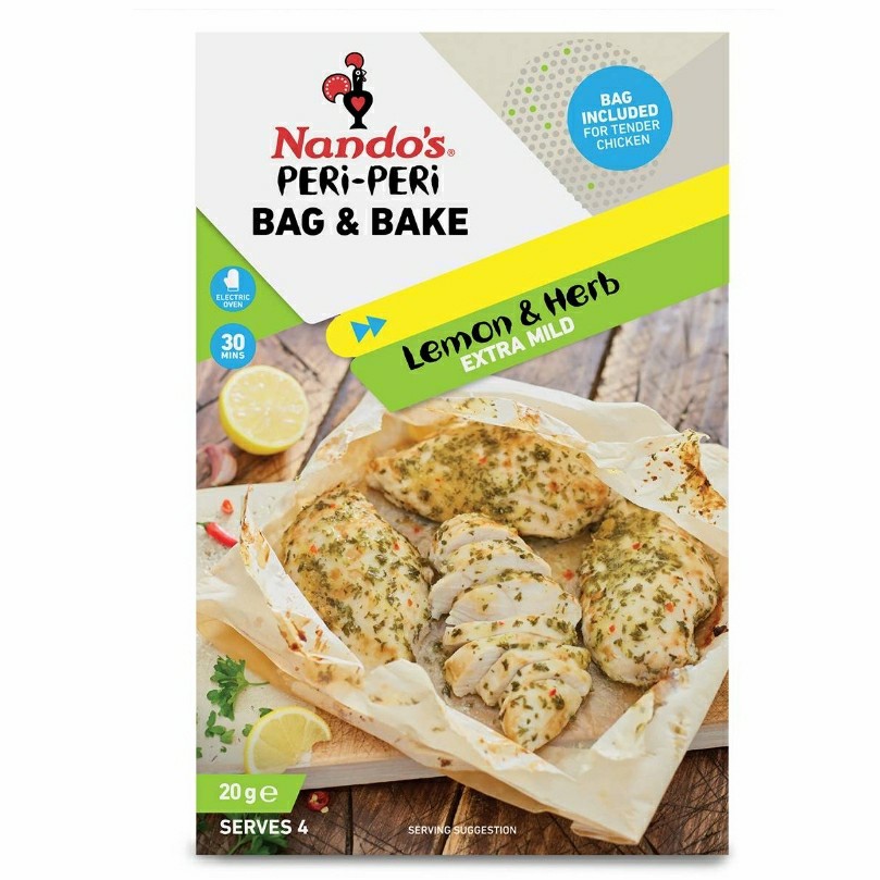 

Nando's Peri Peri Bag & Bake Lemon & Herb Extra Mild 20g - Australia