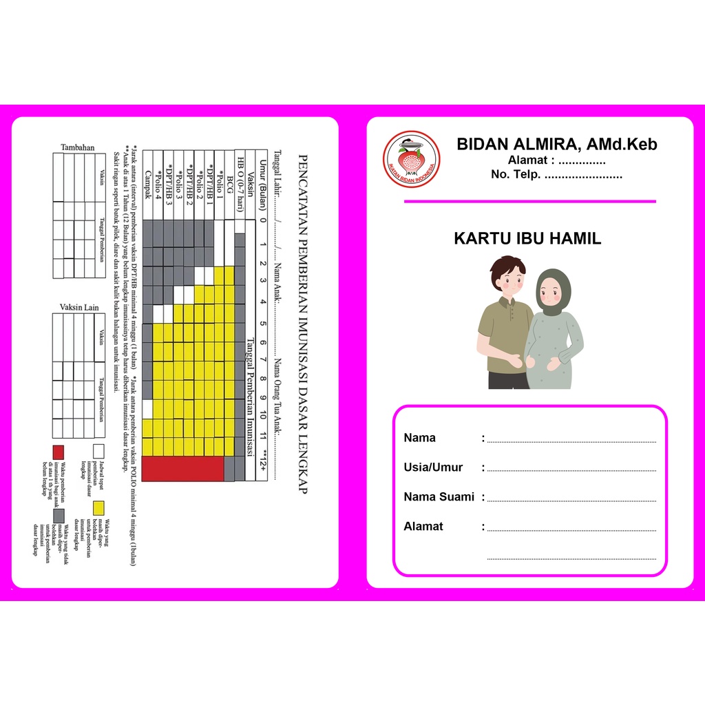KARTU IBU HAMIL ANC CUSTOM NAMA BIDAN