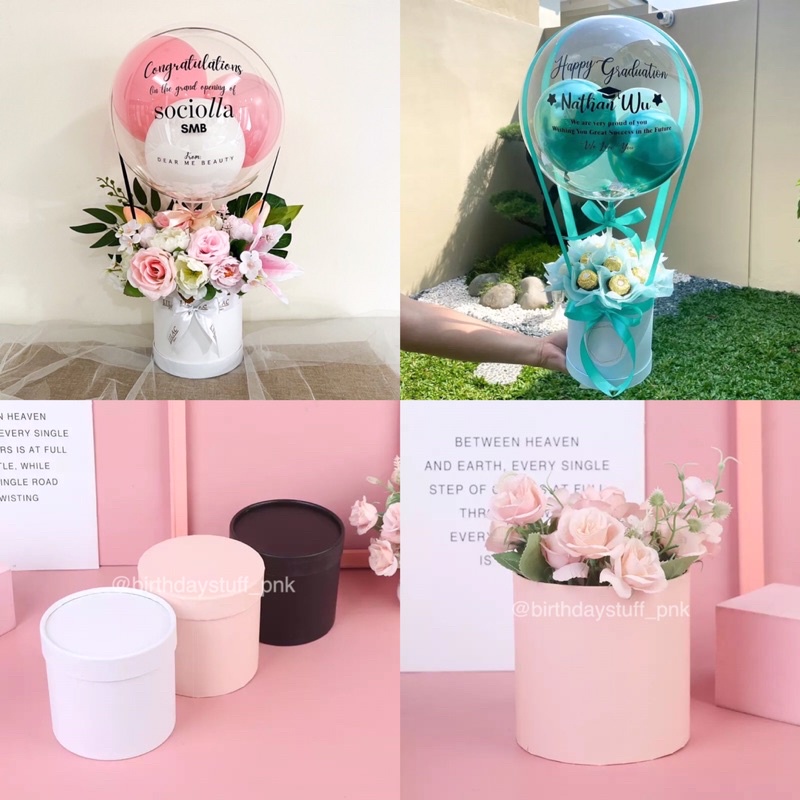 

Bloom Box Bulat Flower / Gift Box Bucket Bulat 16cm