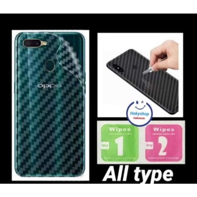 0Skin / Garskin / Sticker / Anti Jamur type HP, OPPO A5S/A7/A12/F9/F9PRO/A55 4G/A55 5G Carbon Fiber Pelindung belakang hp anda dari kotoran yang bisa membuat rusak belakang hp anda,,