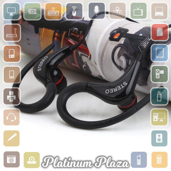 Earphone Sport Extra Bass Handsfree with Microphone - Black`66PUZE-