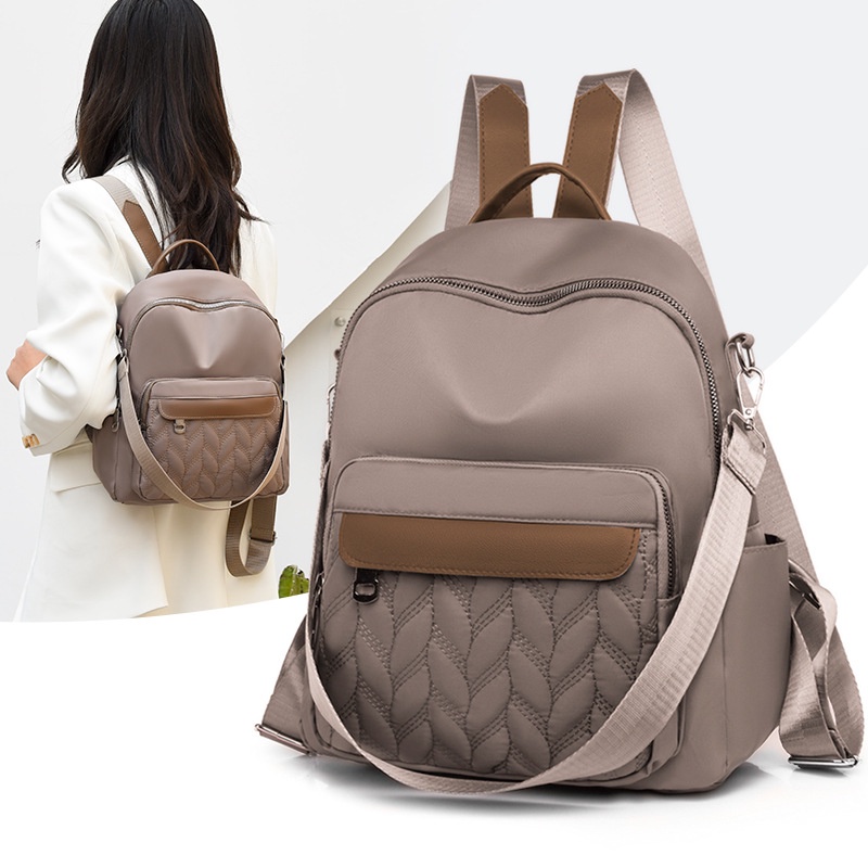 TAS RANSEL WANITA ANTI AIR IMPORT CEWEK GENDONG PUNGGUNG TA605B7 CECILE BACKPACK KHAKI KOREA SEKOLAH KULIAH KERJA PREMIUM REMAJA KEKINIAN MURAH BATAM FASHION BRANDED