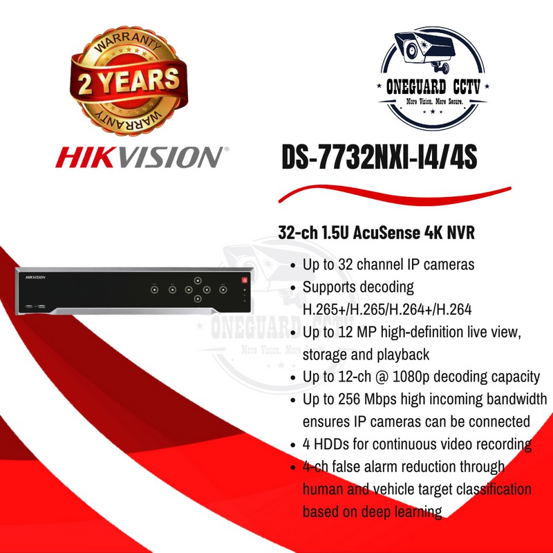 DS-7732NXI-I4/4S HIKVISION NVR 32 CH