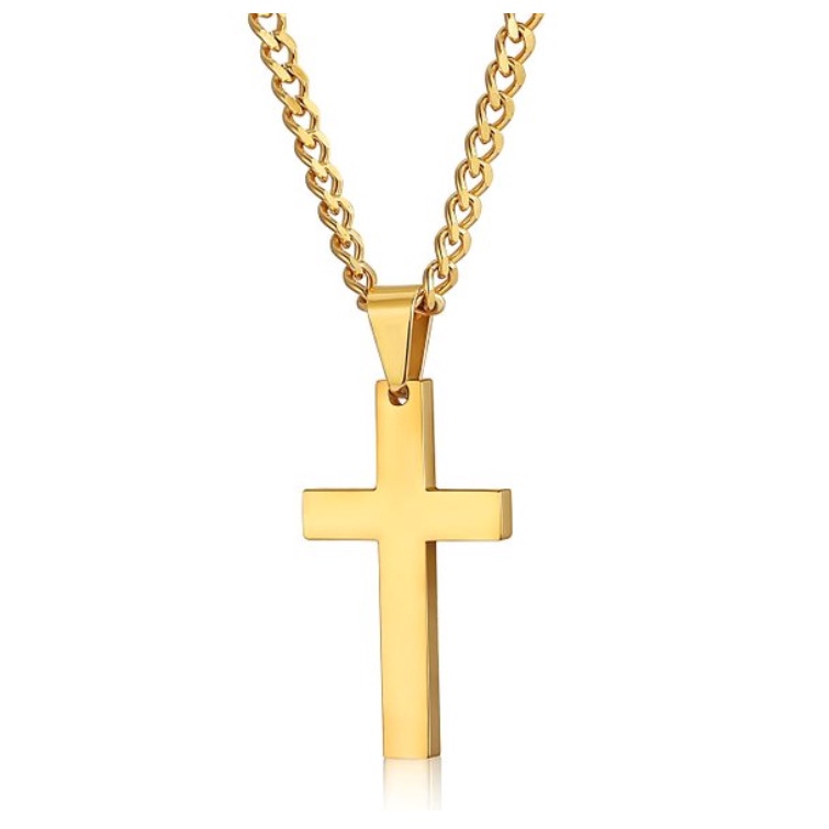 Simple Single Cross Necklace Pendant Jewelry Christian Necklace