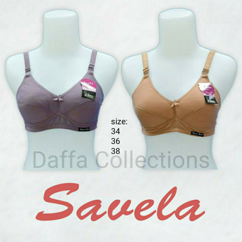 SAVELA/ sport bra/bra tanpa busa tanpa kawat/bra kait 2/size:34-42