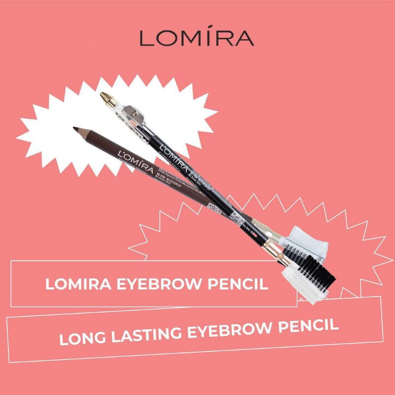 Lomira Eyebrow Pensil Alis 2in1 Natural Eyebrow Pencil With Brush