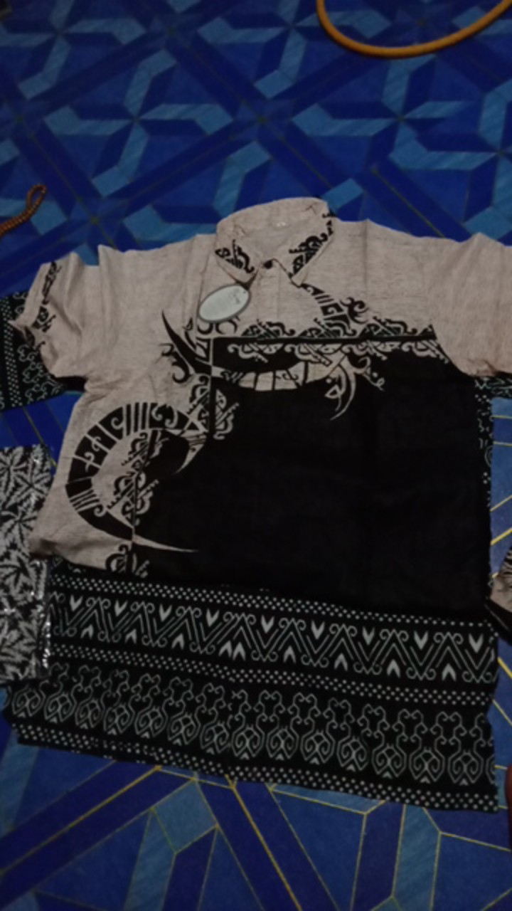 Bswart Batik Hrb026 Kenongo Hem Pendek Anjani Biru Pekalongan M L Xl Batik Pria Murah Modern Grosir