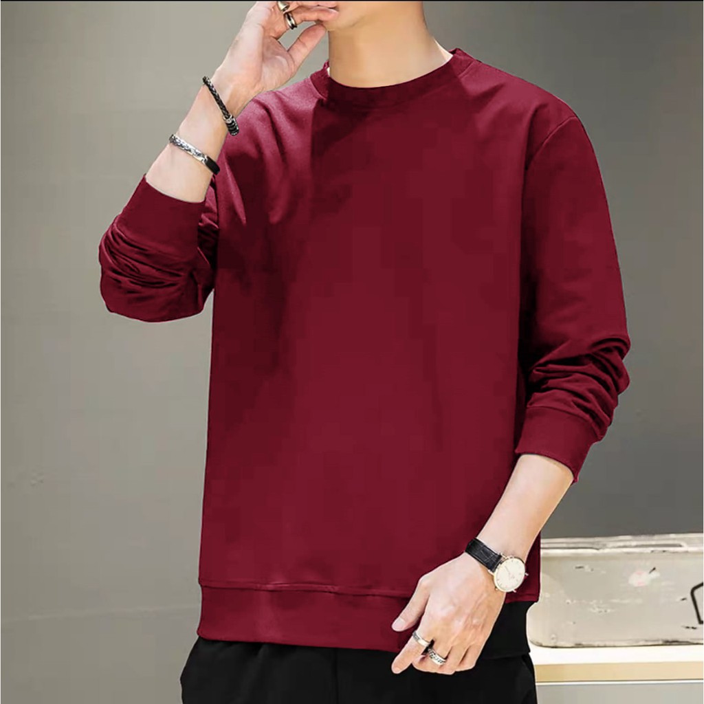 9SEVEN-BAJU  SWEATER POLOS | BAJU JUMPER | KAOS LENGAN PANJANG POLOS KEKINIAN