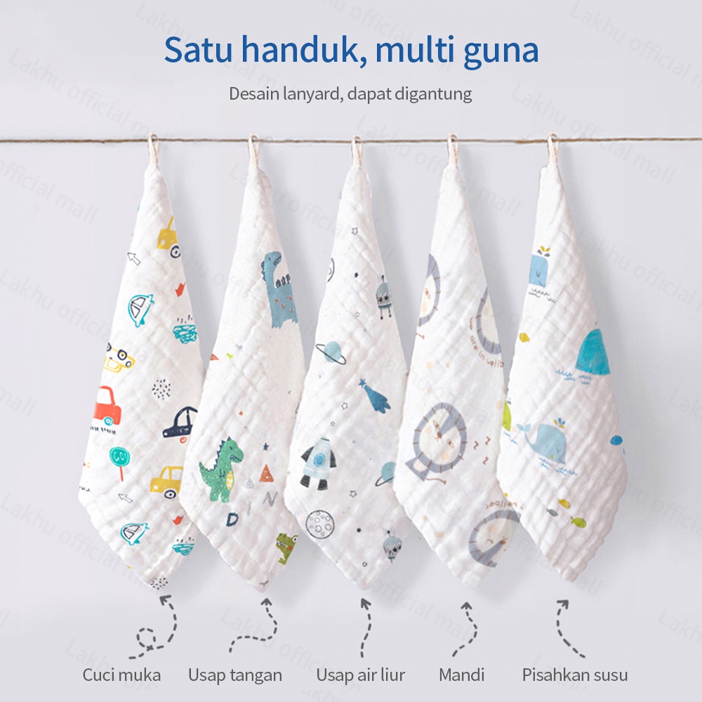 Lakhu sapu tangan bayi katun lembut/sapu tangan anak/lap handuk kecil bayi 25*25cm