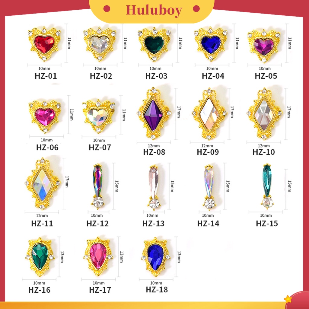 Huluboy Huluboy♡ 10pcs Ornamen Glitter Kuku Tahan Lama Untuk Membuat Perhiasan