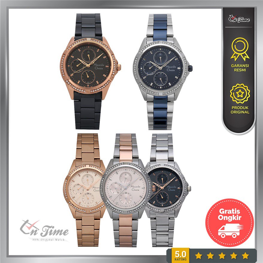 Jam Alexandre Christie Wanita AC 2902 BF Multifunction Original