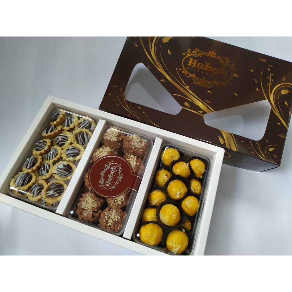 

Paket K Kue Kering Lebaran Premium Isi 3 Toples By Heboh Cookies