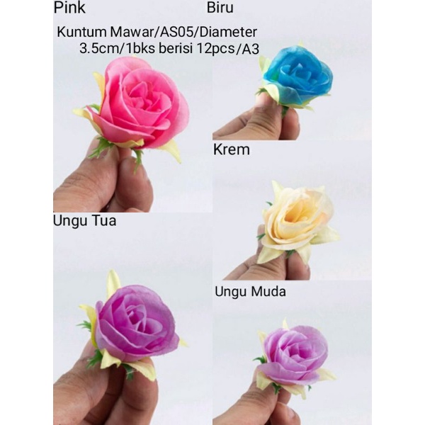 Kuntum Mawar Artifisial (isi 12) AS05