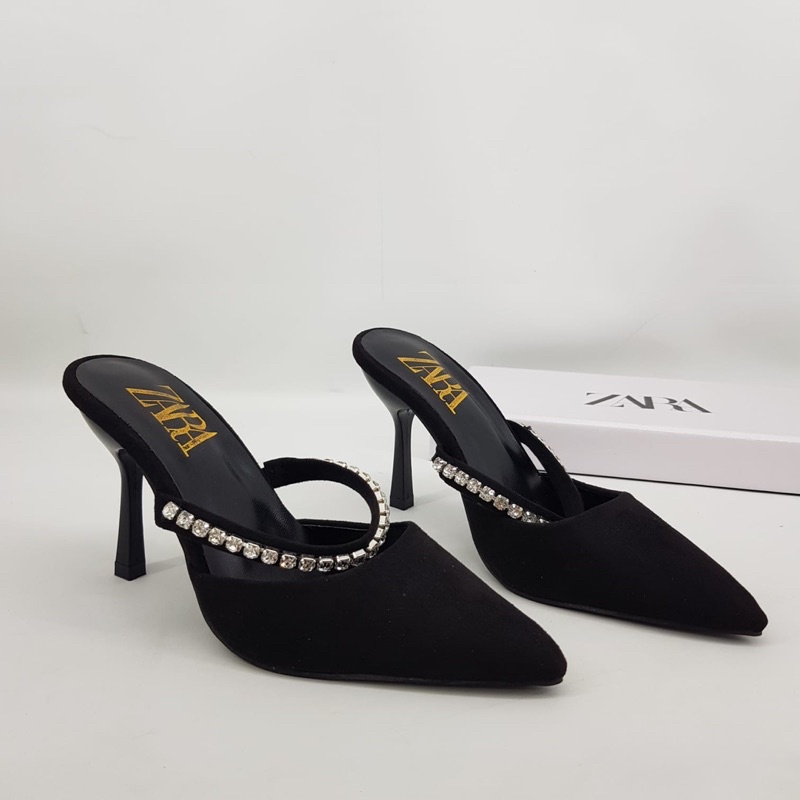 High heels 9cm with pearl stripe by Zara import high quality fashion shoes sandal wanita hak tinggi 