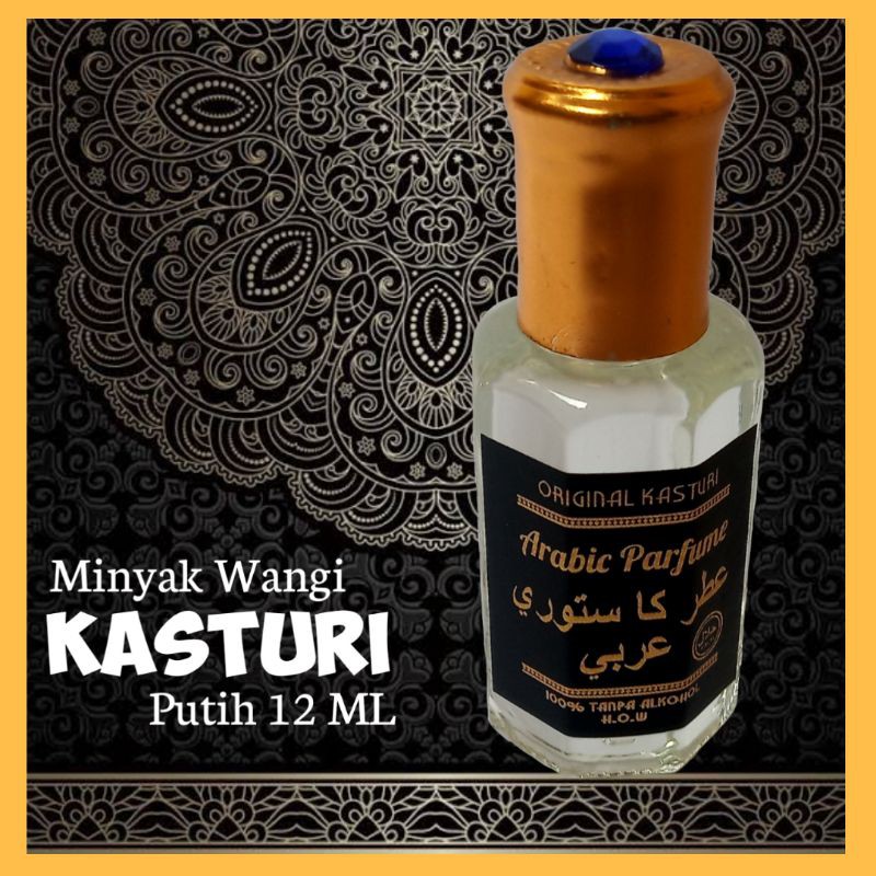MINYAK WANGI KASTURI ORIGINAL 100% NON ALKOHOL 12ML KASTURI PUTIH