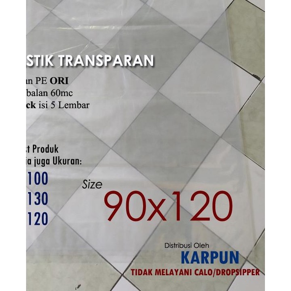 ➫ Kantong Plastik Bening Transparan Besar 90x120 ☝