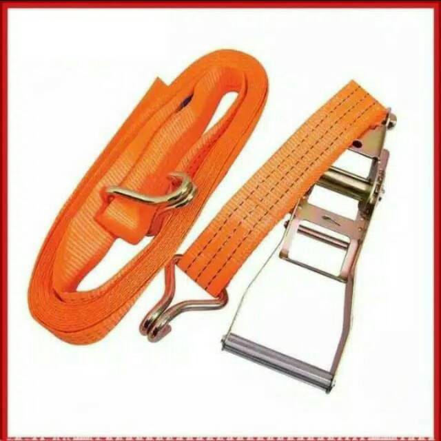 Rachet Lashing belt 2TON X 10 m X 50 MM / sabuk safety orange 10 m EN12195-2