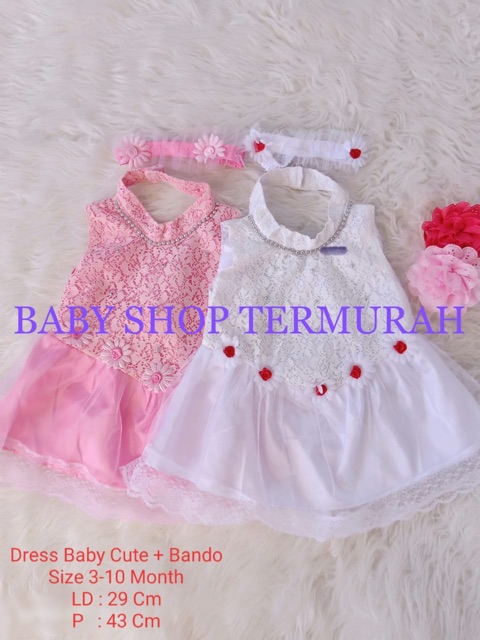 PROMO!!!! DRESS + BANDO BABY 0-6MONTH