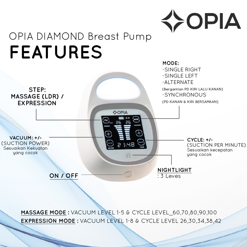 Opia Diamond Breast Pump 8809224872316 Pompa Asi