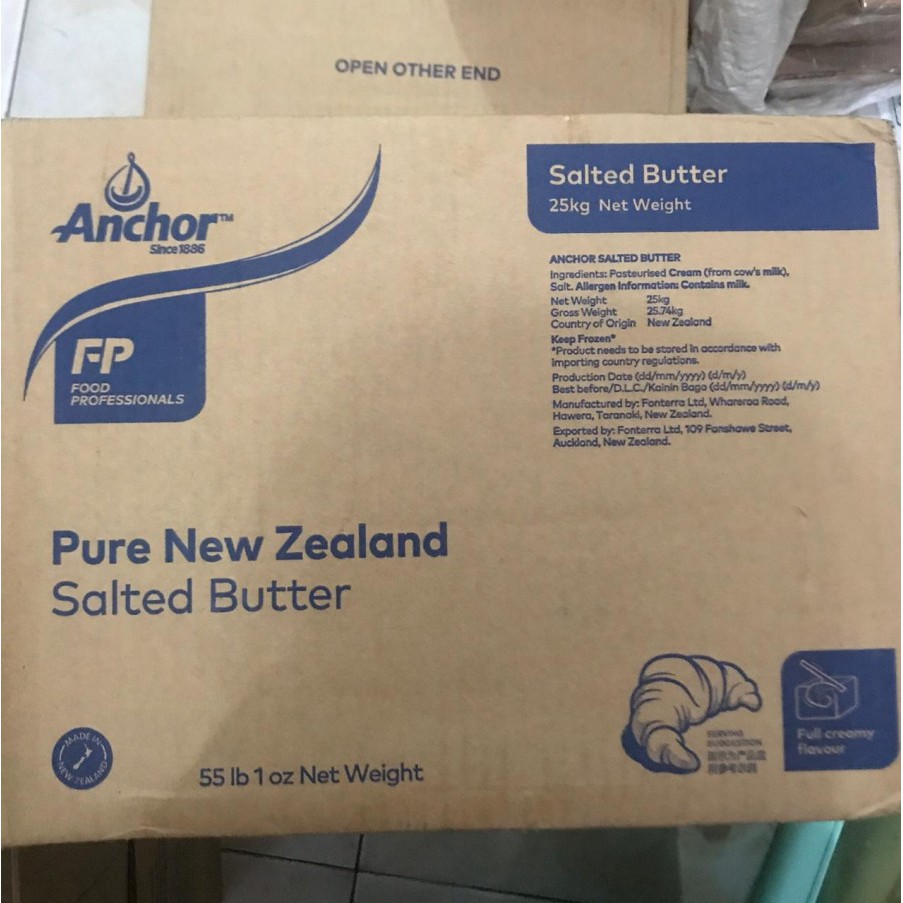 Anchor Salted Salted Butter 25kg - Gosend / Grab Only!!!