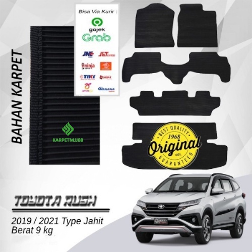 Karpet Karet Mobil Toyota Rush 2018-2021 Premium Hitam Fullset Type Jahit