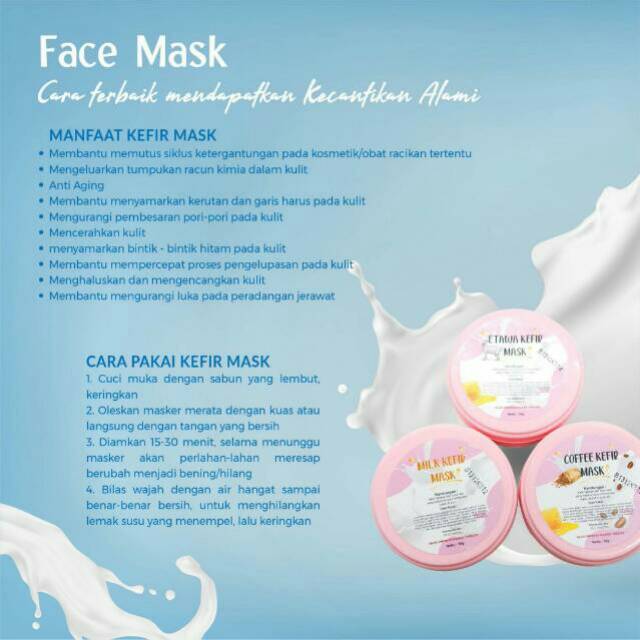 MASKER KEFIR/COFFE KEFIR MASK/ETAWA KEFIR MASK/MILK KEFIR MASK/KEFIR ETAWA/KEFIR KOPI/KEFIR/HERBAL