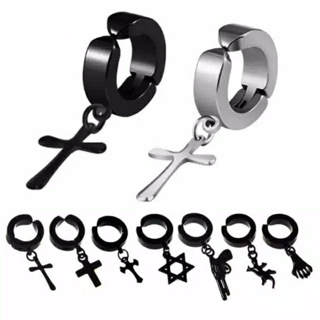 Anting Jepit & Gantungan Bandul Kuat Tanpa Tindik