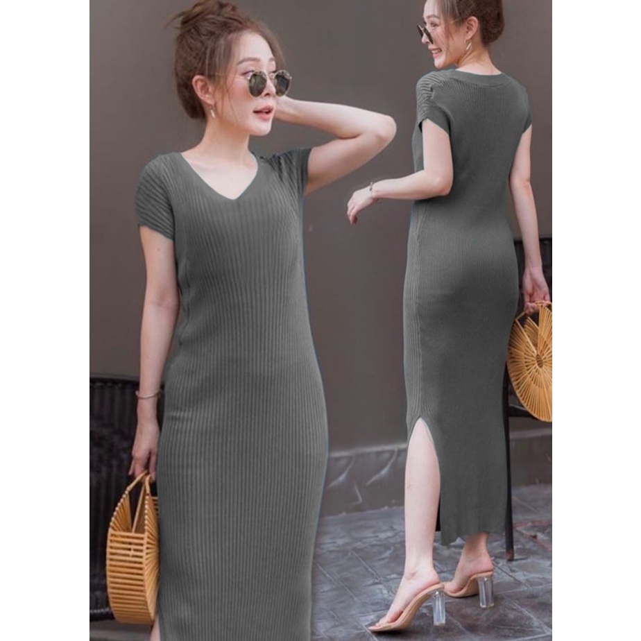 HOPYLOVY - Dress Rajut Wanita Bodycon Lexy