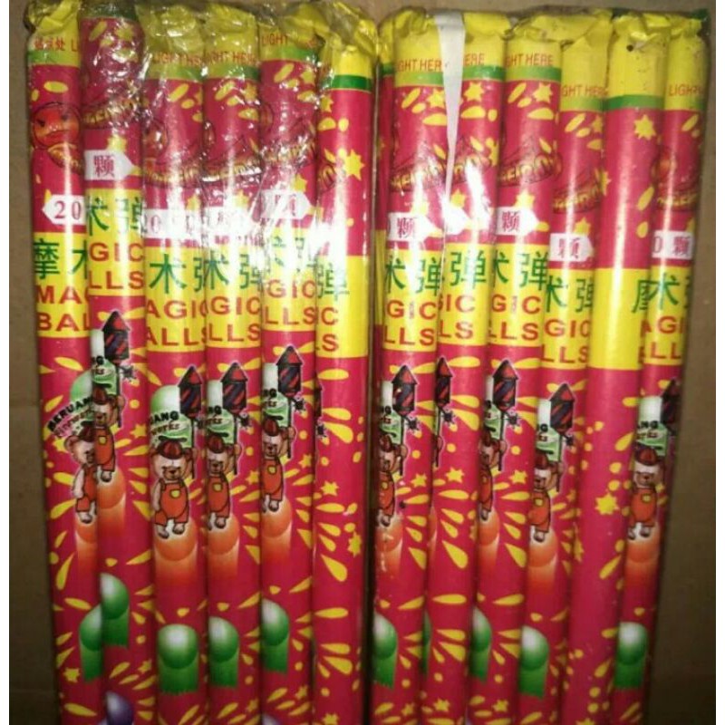 1 pak (12 pcs) Kembang api bola bola / kembang api bola bola 10 20 30 shot / kembang api justek