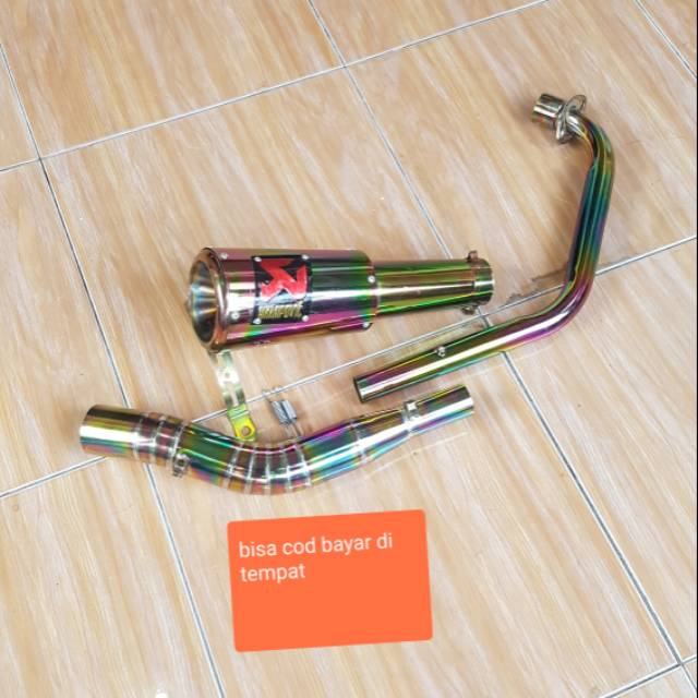 KNALPOT RACING CB 150 R NEW AKRAPOVIC RAINBOW FULL SET