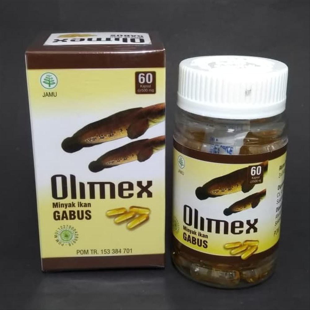 Kapsul Ekstrak Ikan Gabus Kutuk Olimex - Kapsul Pasca Operasi ASLI 100% - Ekstrak Albumin Albusmin Sari Kutuk Ikan Gabus Luka 5x Lebih Cepat Kering Asi Booster - olimax