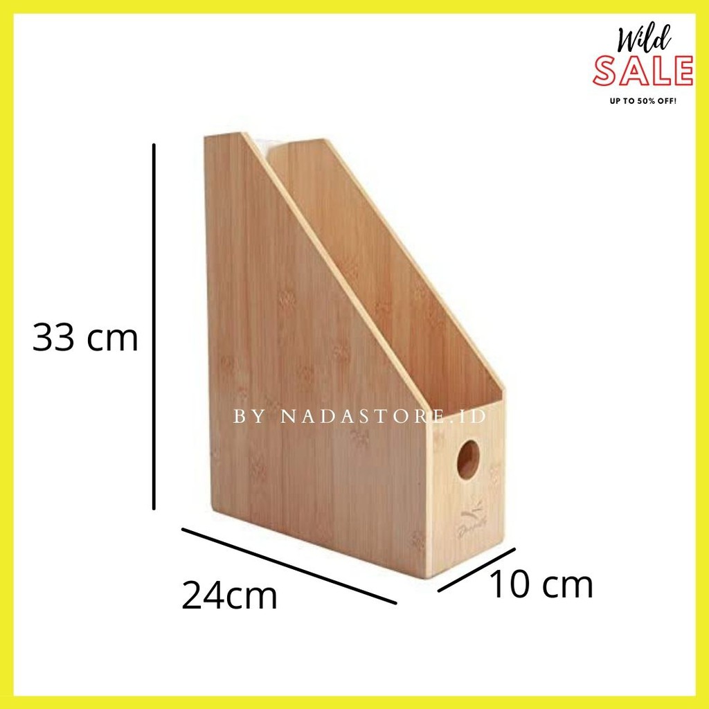 Bamboo Magazine Box in Natural Handmade by Nadastore Code W-013